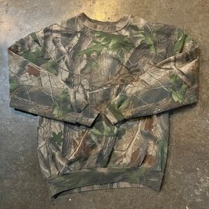 Vintage Camouflage Fleece Crewneck Adult Medium Ace Outfitter Outdoor USA Made